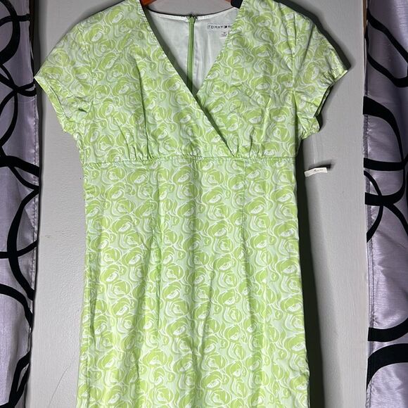 Tommy Hilfiger green shift dress with cap sleeves size 10 new with tags - Picture 3 of 16